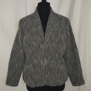 Coldwater Creek 20 wool blend grey boucle jacket